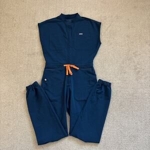 Figs Rafaela Scrub Jumpsuit Sz Small Cargo Jogger Hospital Doctor Nurse Blue
